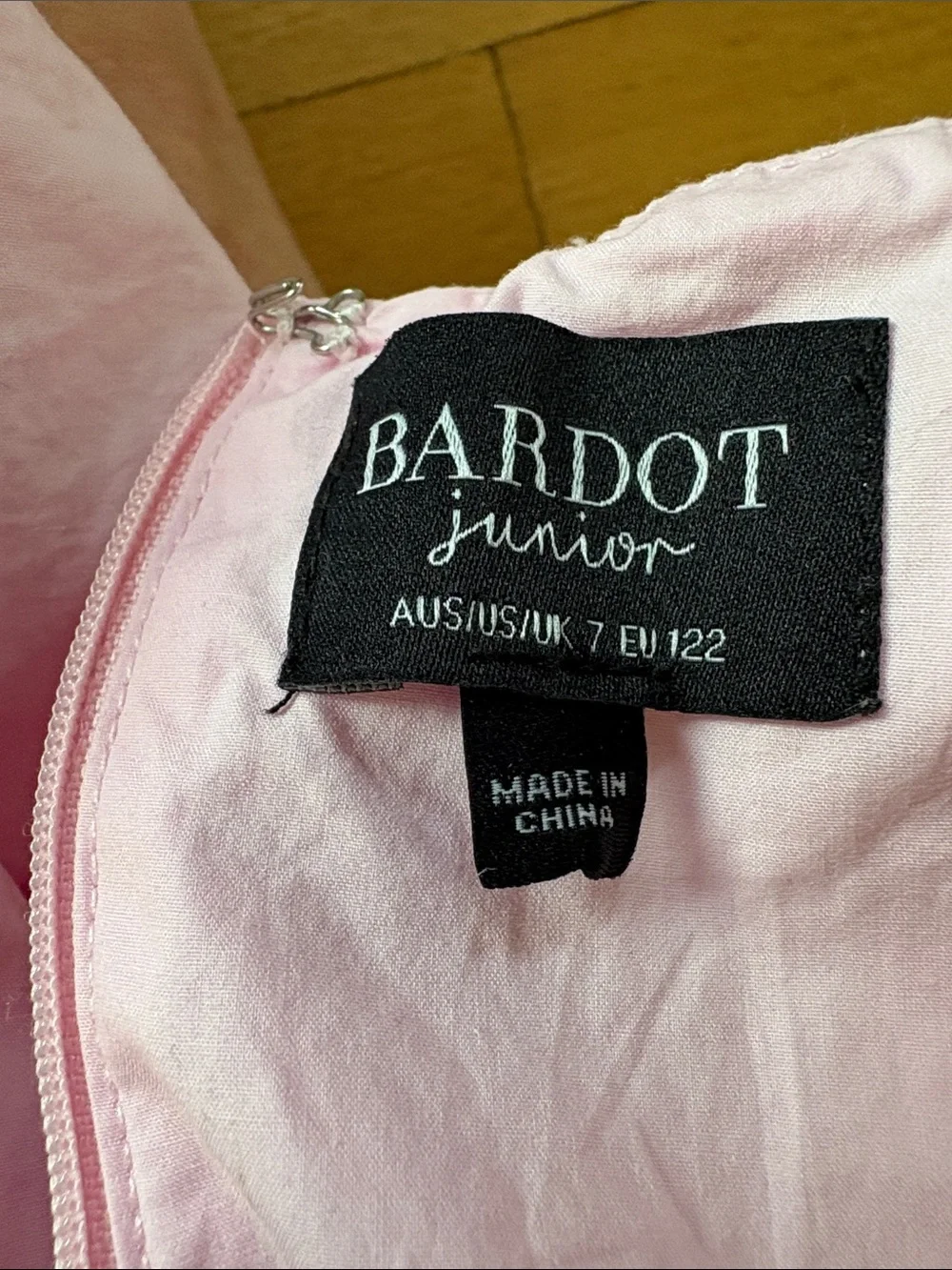 BARDOT Junior, Size 7, Girls Soft Pink Spaghetti-Strap Bubble Hem Dress